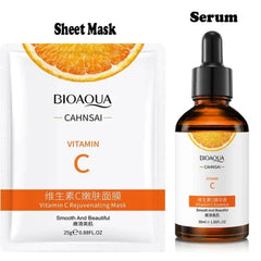 BIOAQUA Vitamin C Sheet Mask & Serum Moisturizing Pack of 2