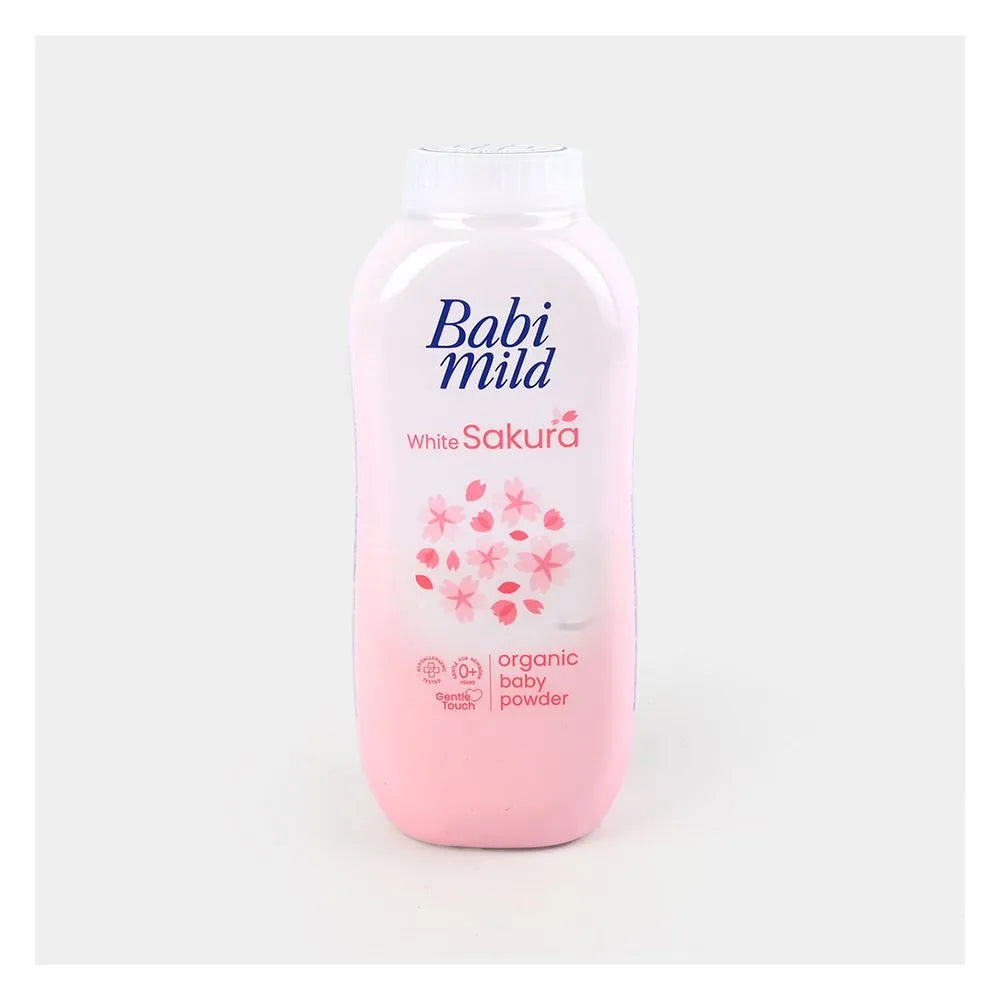 Babi Mild White Sakura Organic Baby Powder, Gentle For Newborn/0+ Years, Hypoallergenic Tested