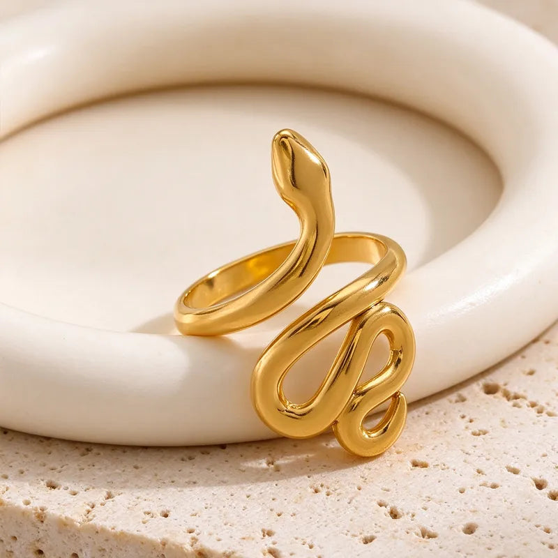Stainless Steel snake-wrap ring - Each