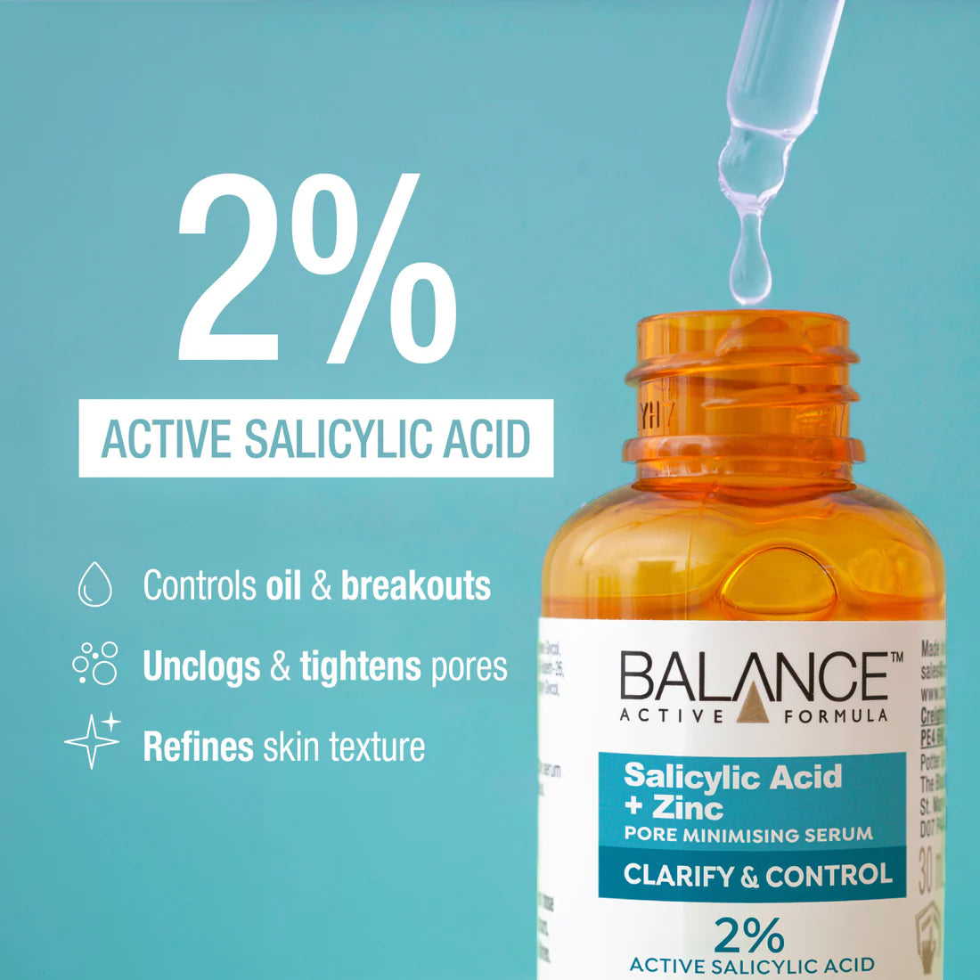 Balance Active Formula Salicylic Acid & Zinc Pore Minimising Serum - 30ml