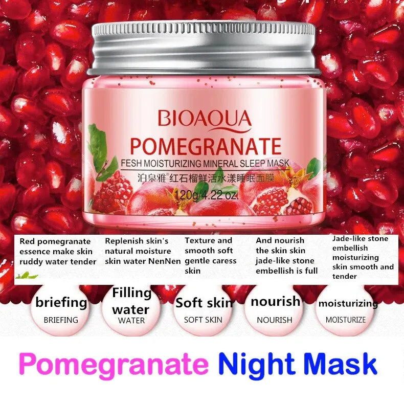 Bioaqua Pomegranate Mineral Sleep Mask - 120g