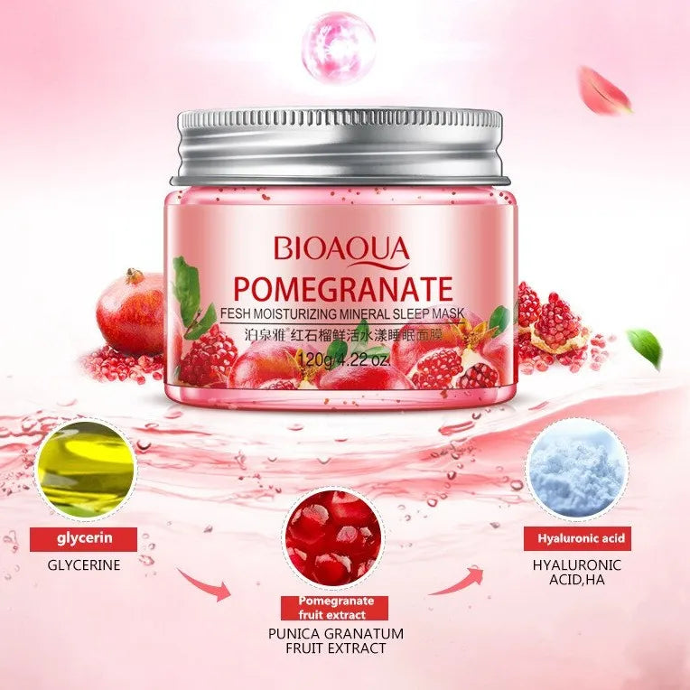 Bioaqua Pomegranate Mineral Sleep Mask - 120g