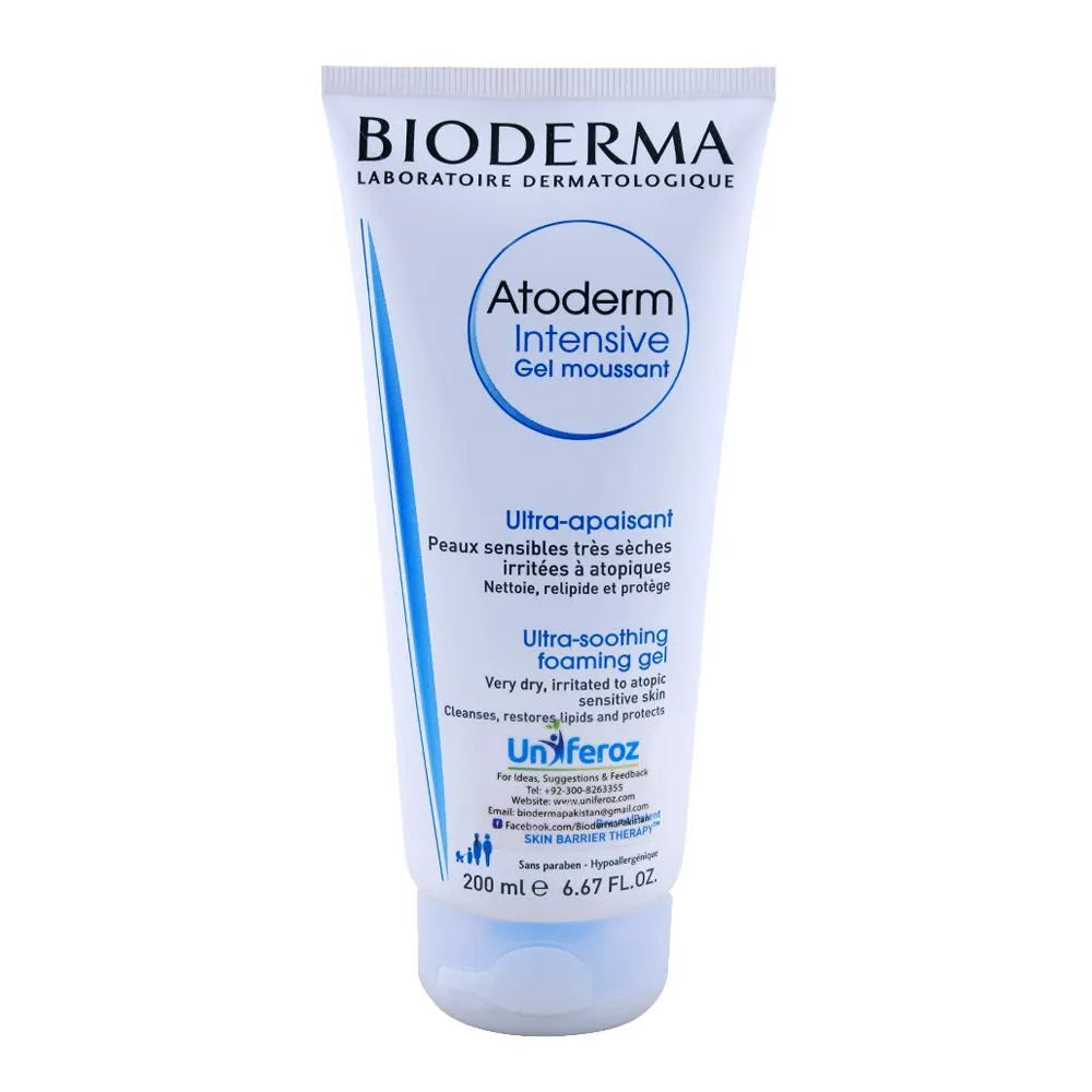 Bioderma Atoderm Intensive Gel Moussant, Ultra-Soothing Foaming Gel, 200ml