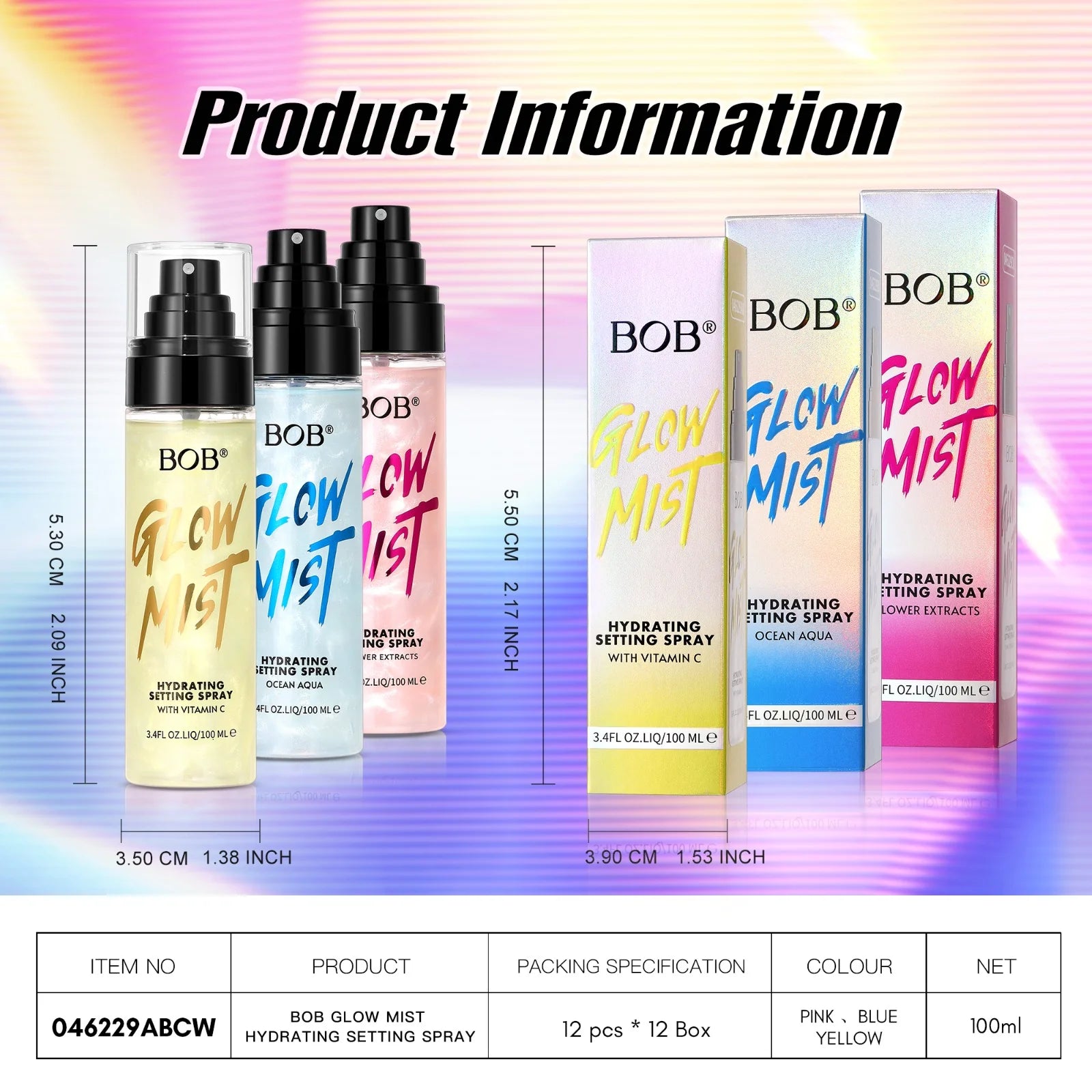 Bob Glow Mist Hydrating Setting Spray Makeup Setting Spray  - 100ml