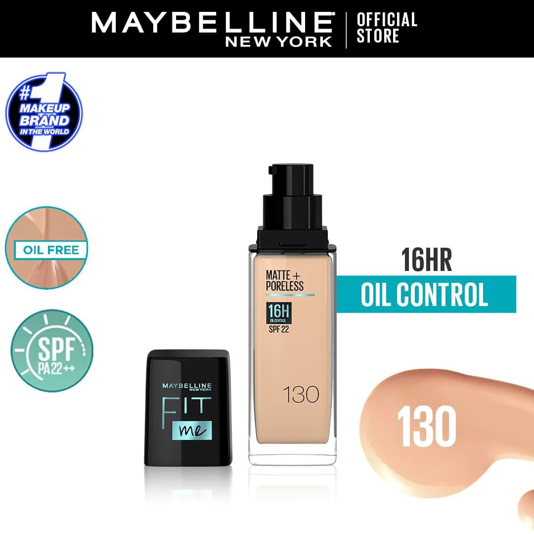 Original Maybelline New Fit Me Matte + Poreless Liquid Foundation Spf 22 30ml