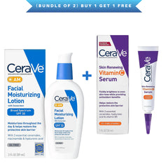 Cerave (Bundle of 2) AM Facial Moisturizing Lotion SPF 30 + Serum