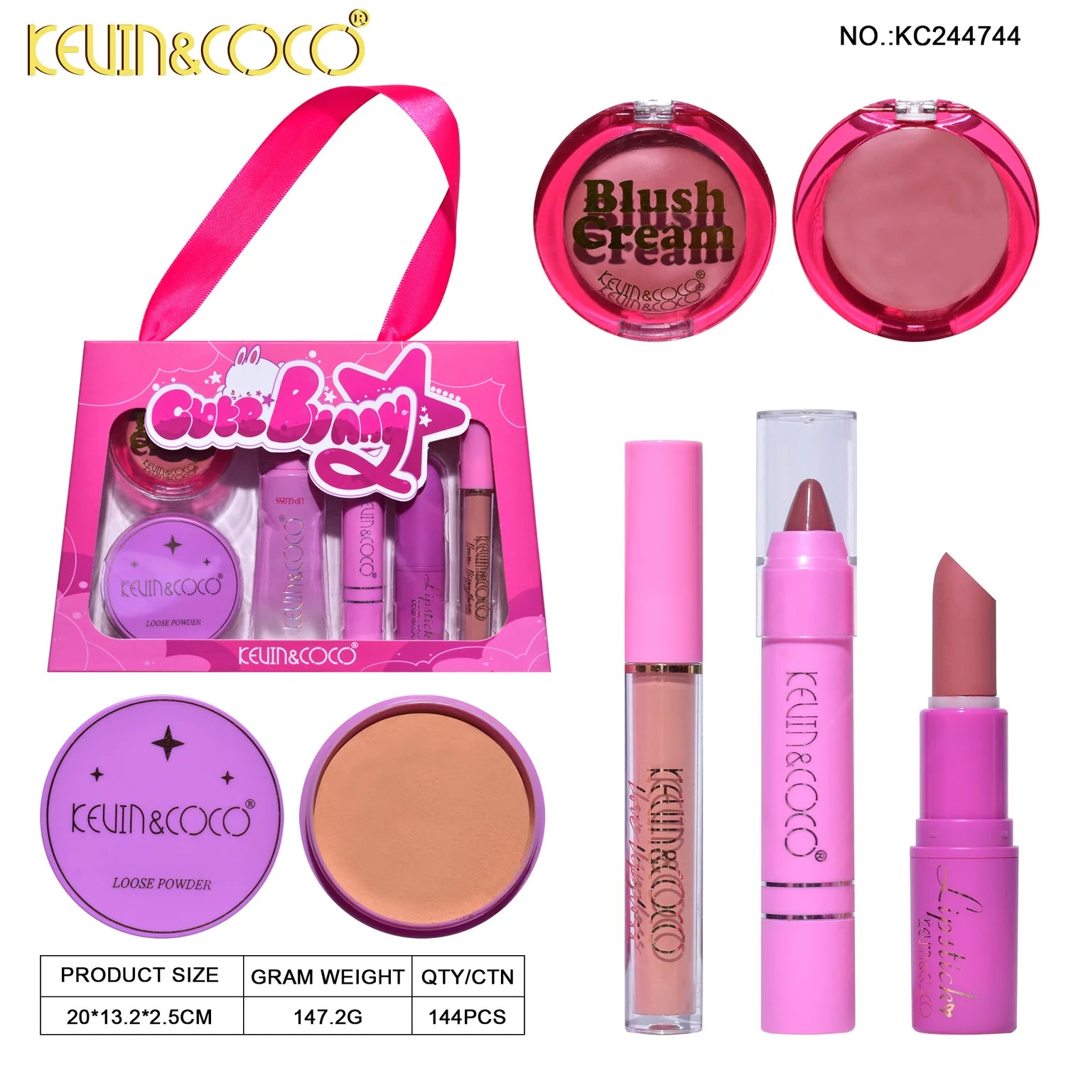 Kevin & coco Bunny Cute Makeup Essentials Set
