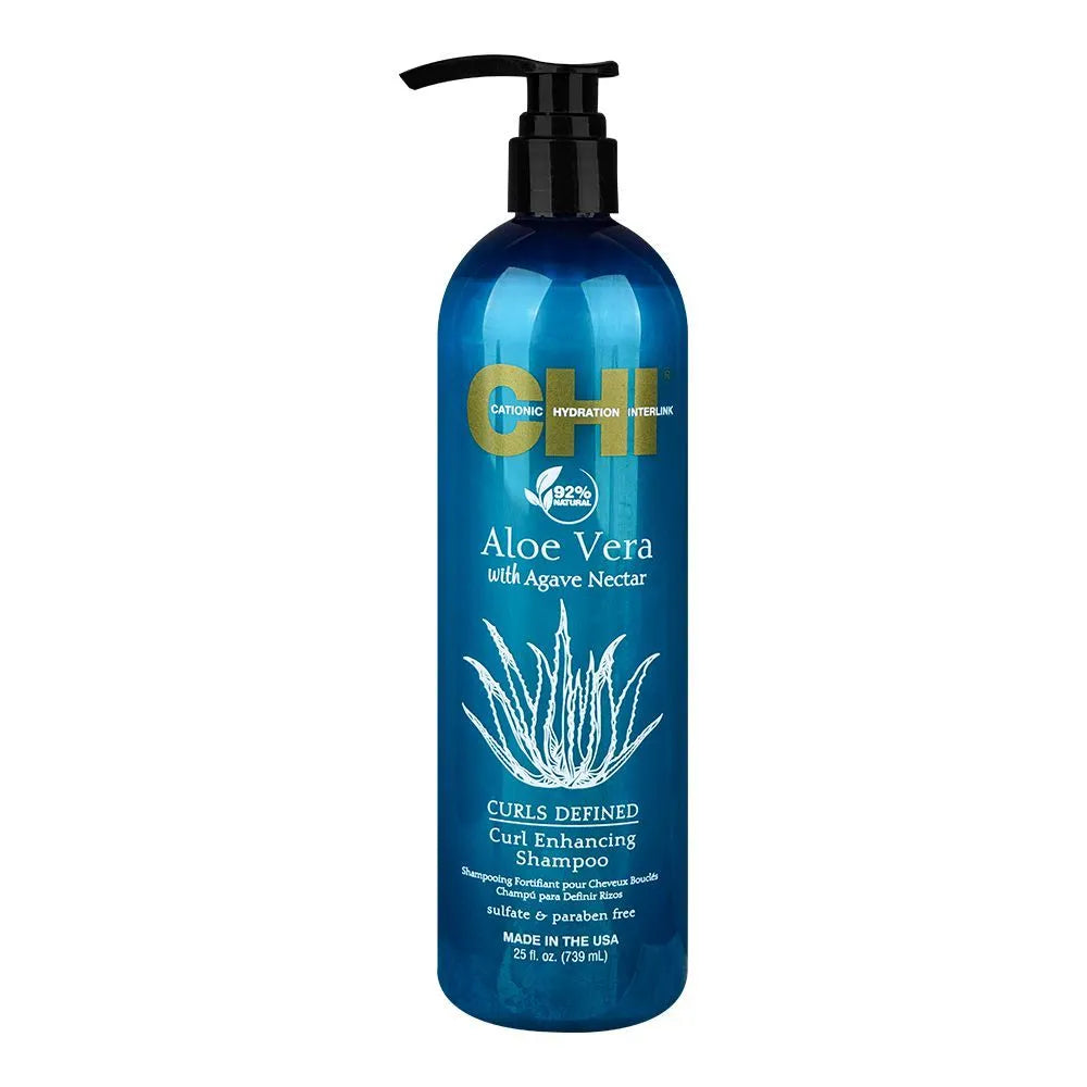 CHI Aloe Vera With Agave Nectar, Curls Defined Curl Enhancing Shampoo, Sulphate & Paraben Free - 739ml