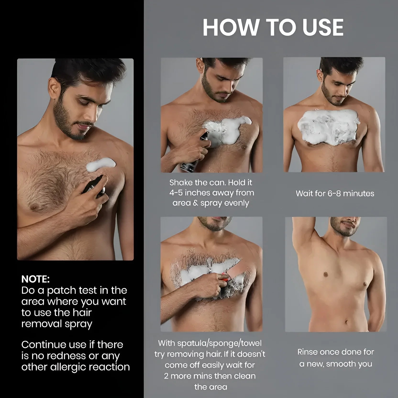 CHIRS'S Mens Hair Remover Spray Full Body Hair Removal Spray 180ml