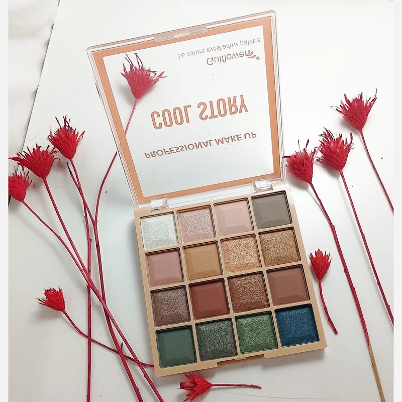 Gulflower Cool Story professional eyeshadow palette - 16-color