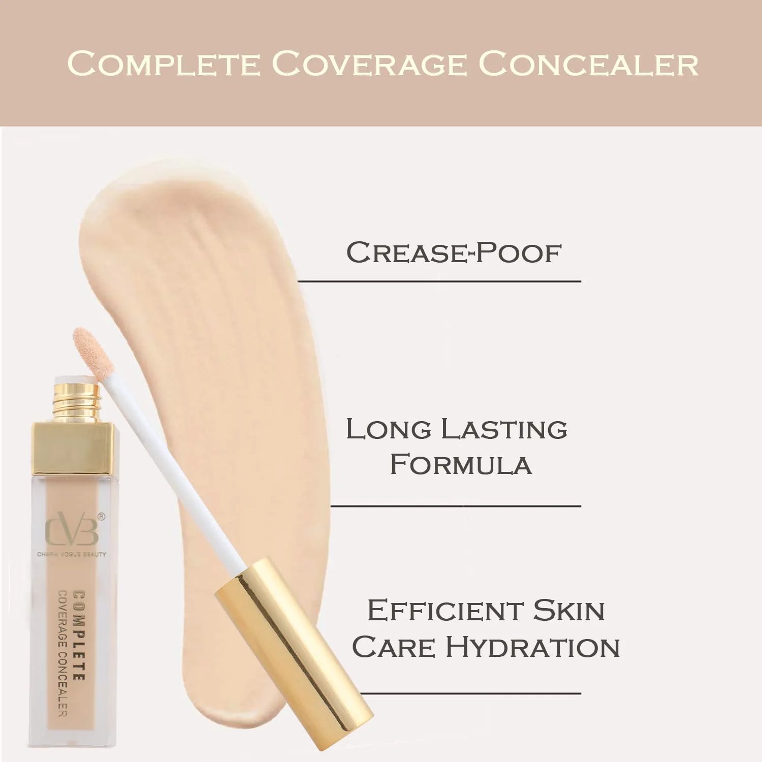 CVB Natural Nude Complete Coverage Liquid Concealer - 6ml