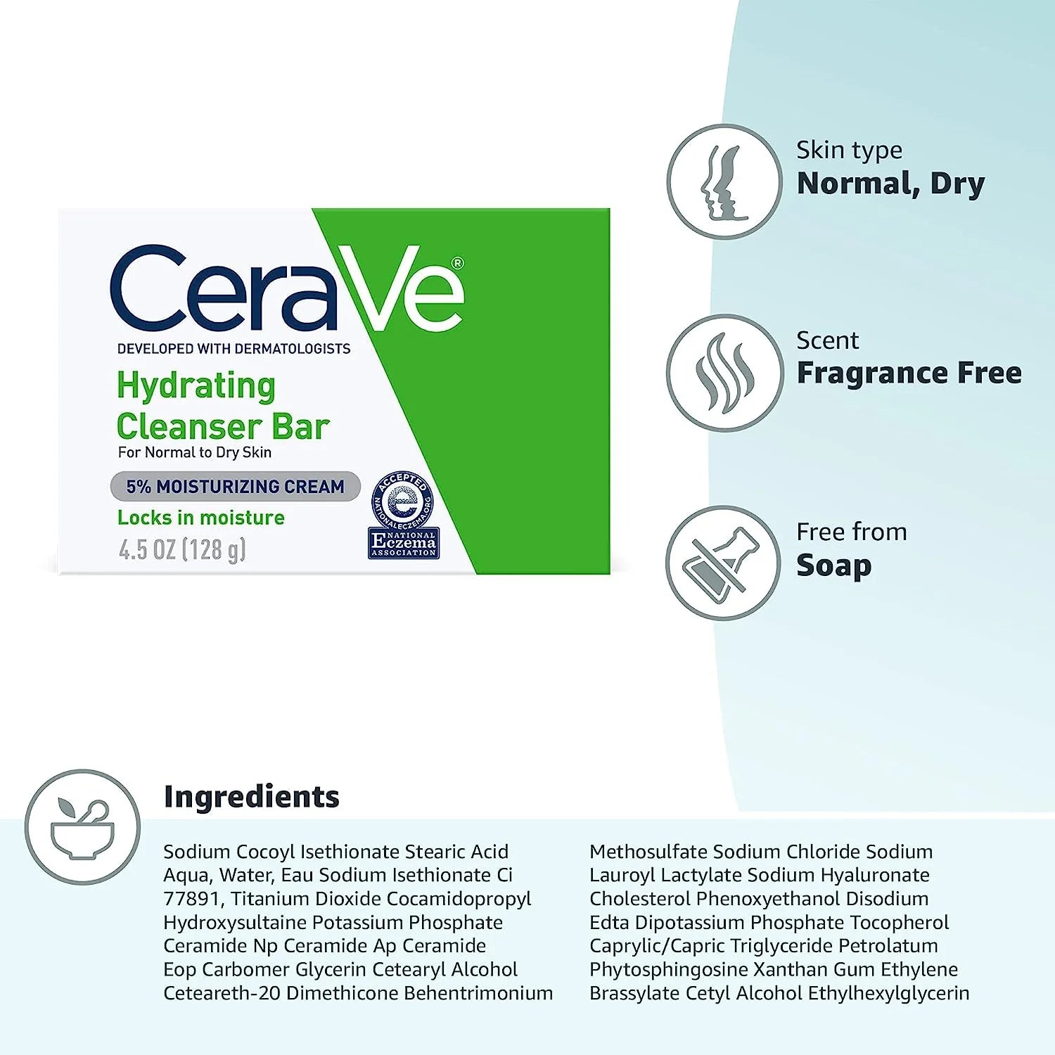 Cerave Hydrating Cleanser Bar 128g