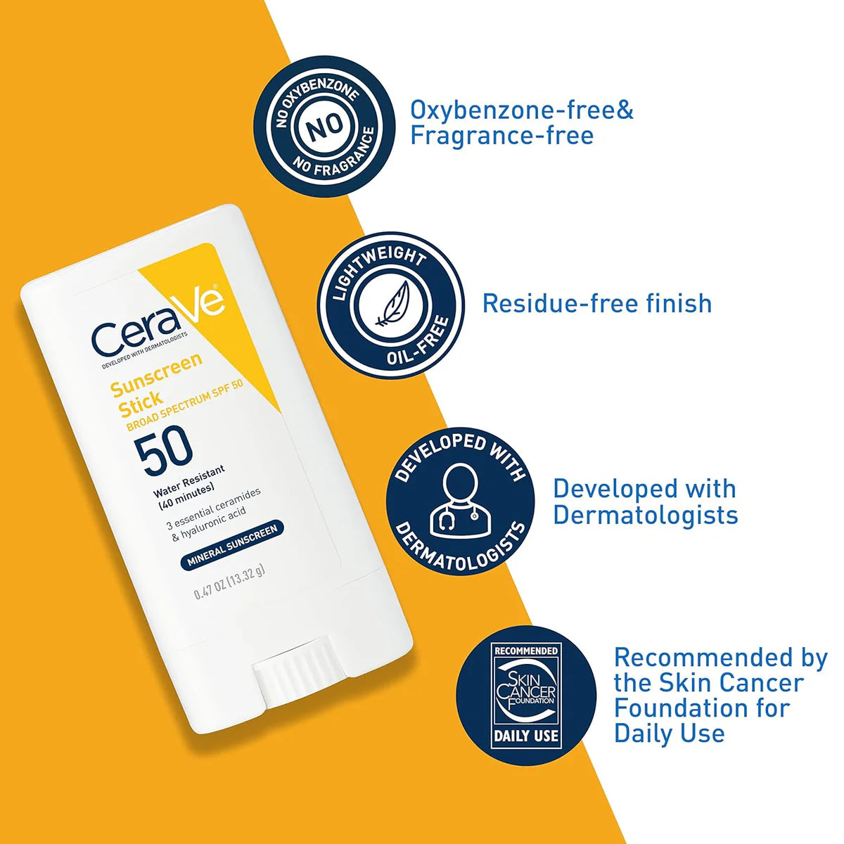 Original Cerave Sunscreen Stick Spf 50 13.32g