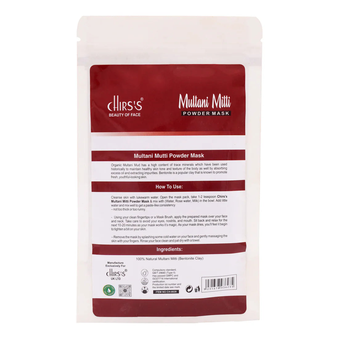 Chirs Multani Mitti Powder Mask - 100g