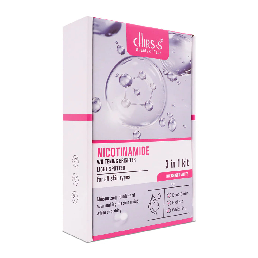 Chirs's Nicotinamide Whitening Brighter 3 In 1 kit For All Skin Types