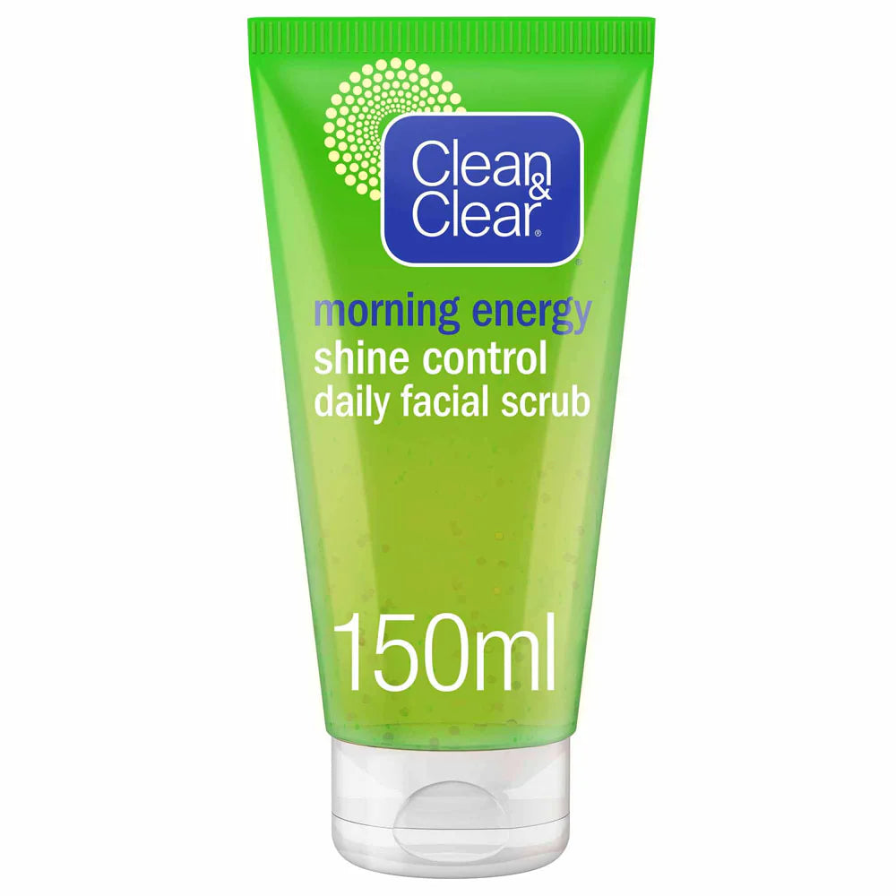 Clean & Clear Morning Energy Shine Control Daily Facial Scrub, Oil-Free - 150ml
