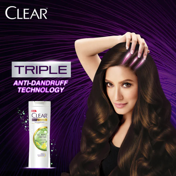 Clear Lemon Fresh Triple Anti-Dandruff Shampoo, 185ml