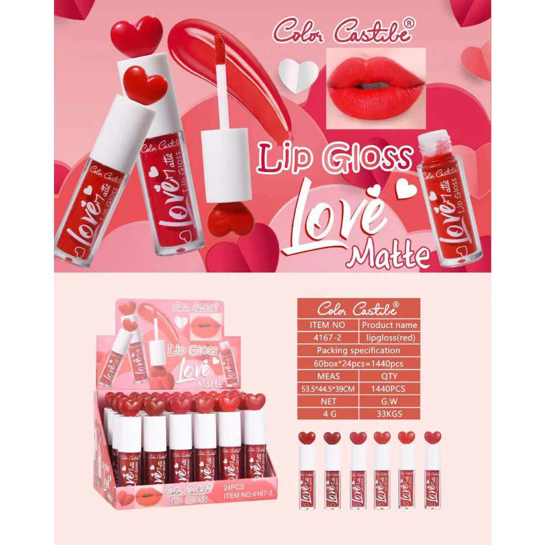 Color Castle Love Matte Lip Gloss 6‑Piece Set