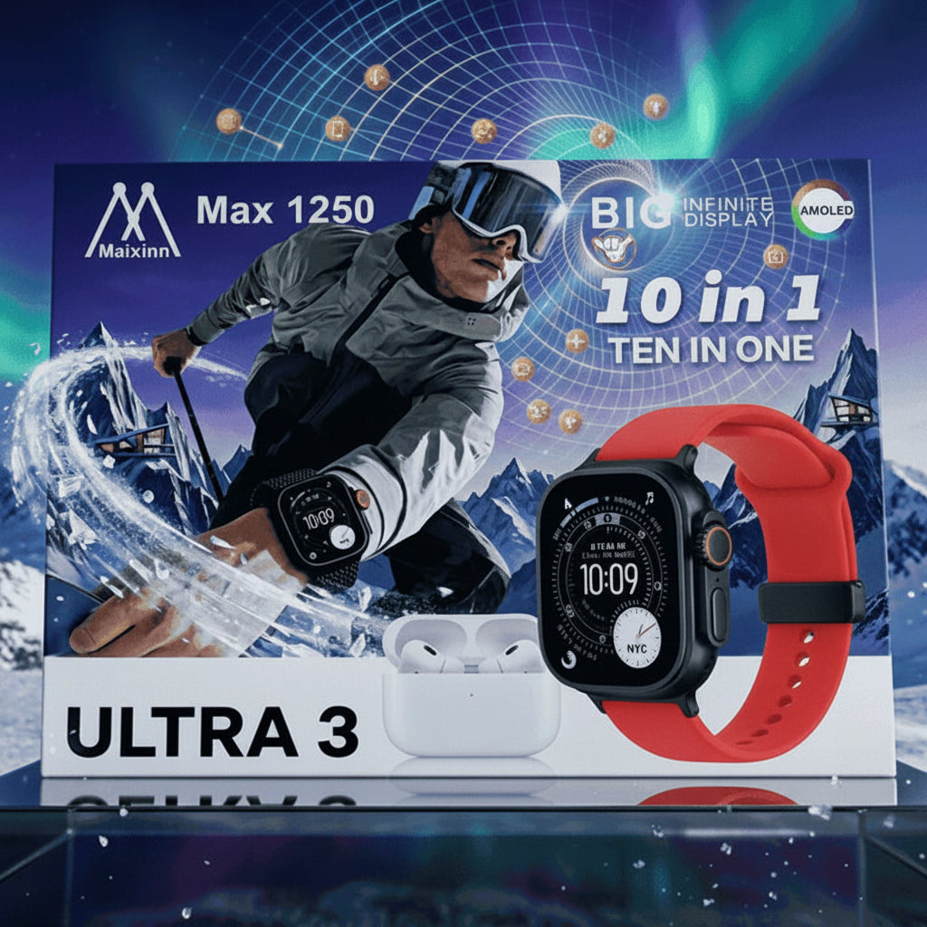 Maixinn Max 1250 Smart Watch 10in1 + AMOLED + Free Earbuds