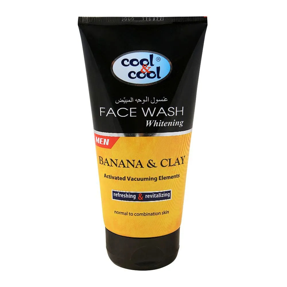 Cool & Cool Men Banana & Clay Whitening Face Wash, Normal to Oily Skin