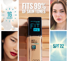 Maybelline New Fit Me Matte + Poreless Liquid Foundation Spf 22 - 30ml