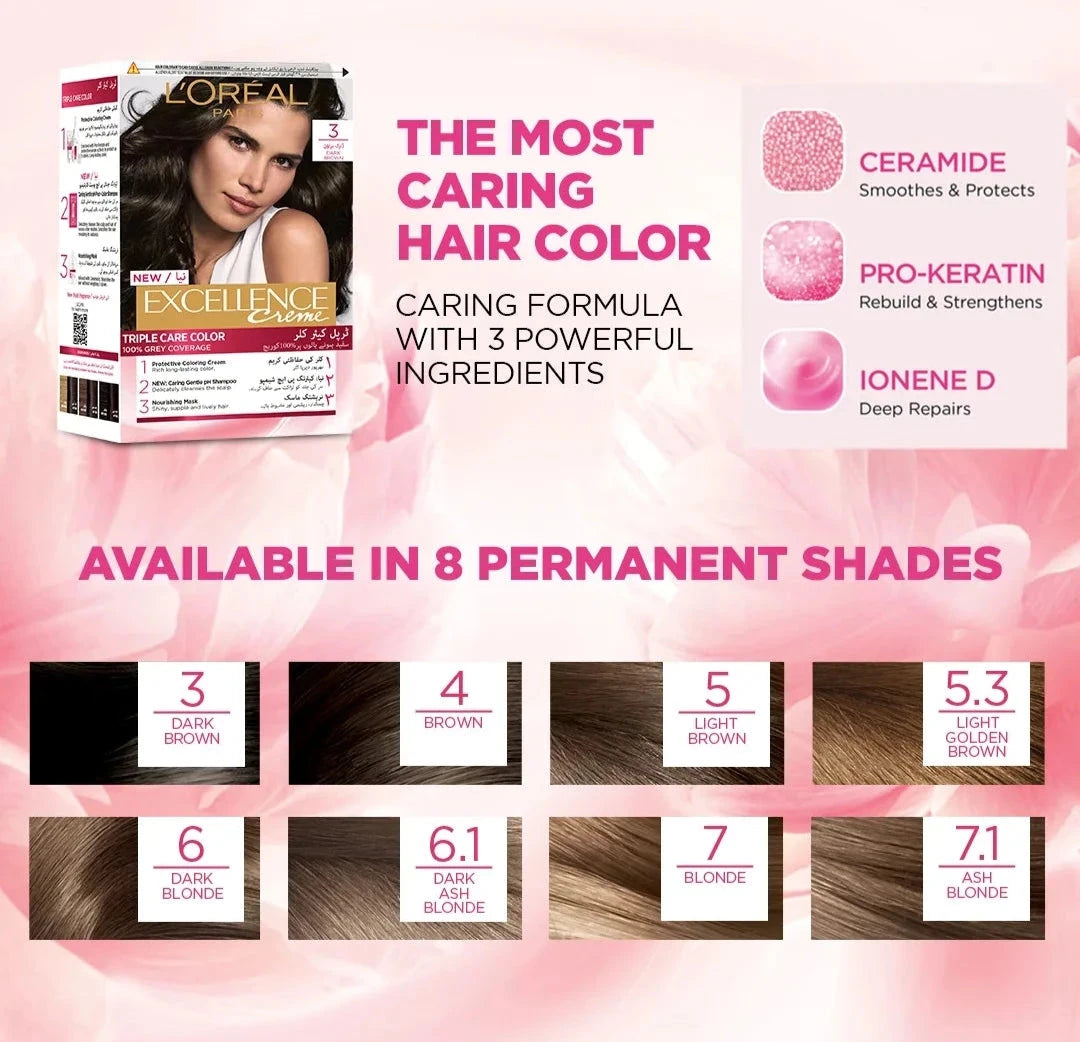 Loreal Paris 6.1 Dark Ash Blond Excellence Creme