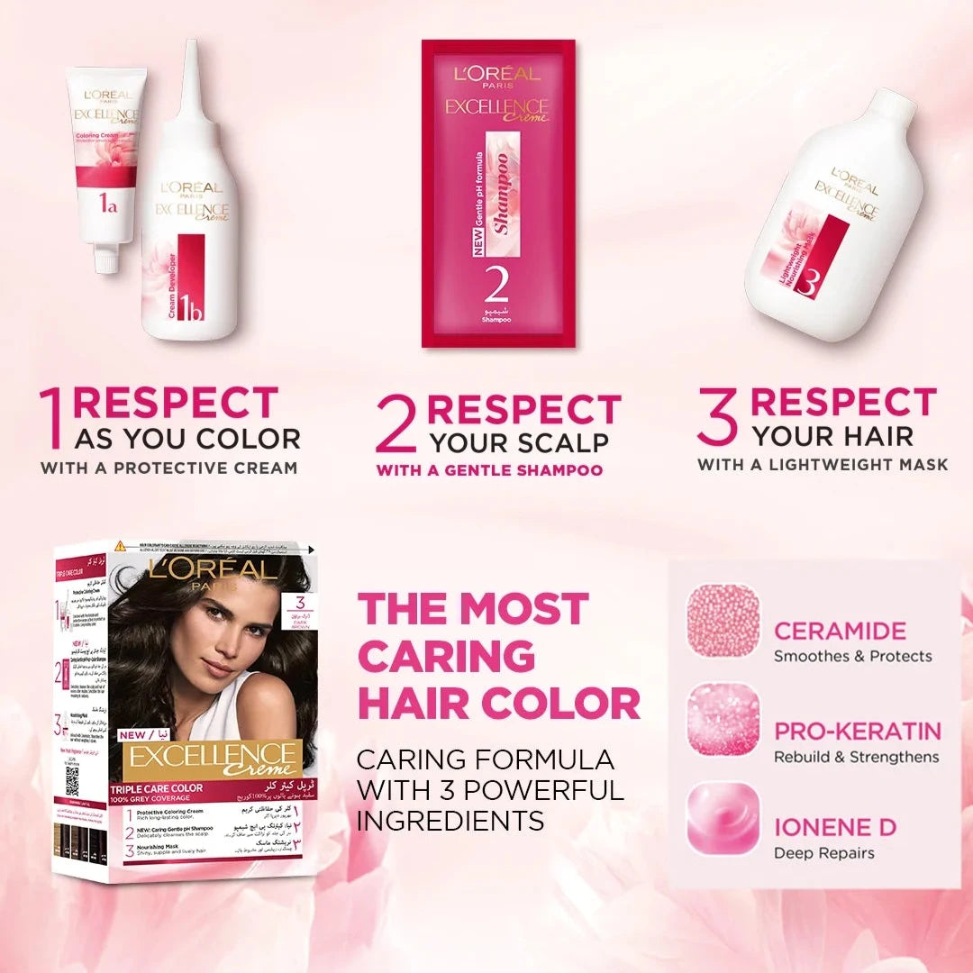 Loreal Paris 6.1 Dark Ash Blond Excellence Creme