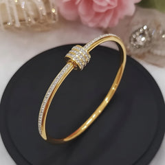 Stainless Steel Zircon Bangle Bracelet for Women - Each