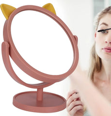 Cute Cat Ear Vanity Mirror with Stand