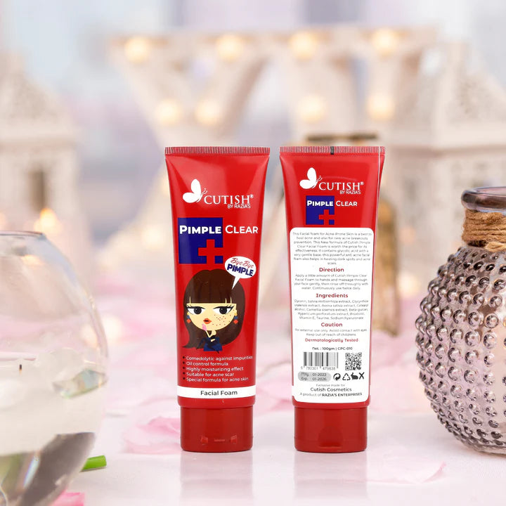 Cutish Pimple Clear Facial Foam Bye Bye Pimple 100gm