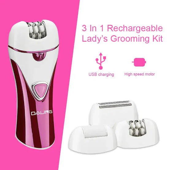 DALING DL-6017 Epilator for Women - 3 in 1 Rechargeable Grooming Kit