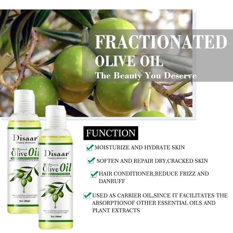 DISAAR 100% Natural Olive Oil Moisturizing Skin Massage Body Oil - 100ml