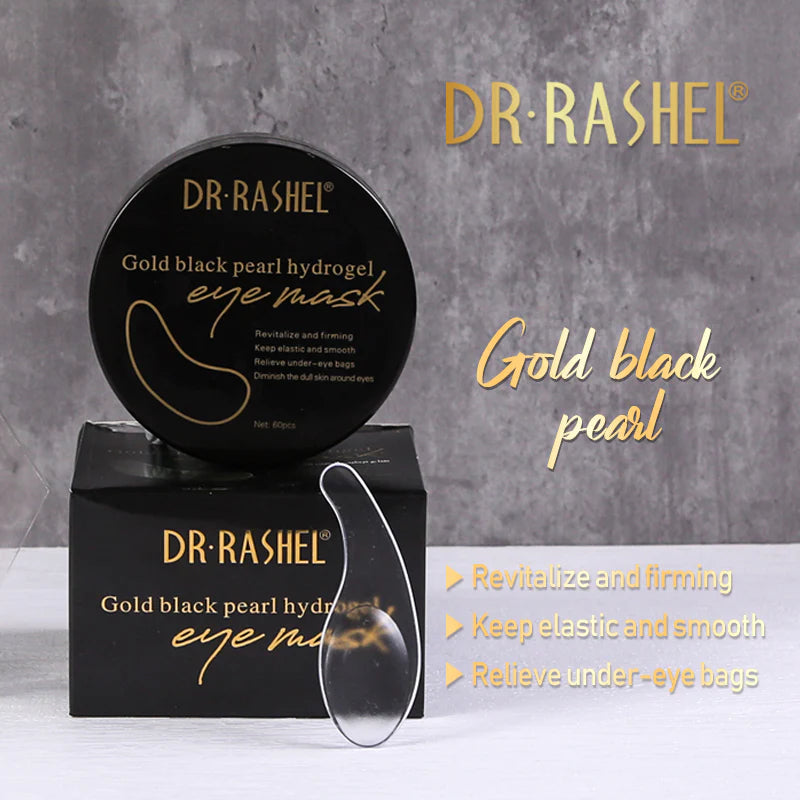 DR RASHEL Skin Care 24k Gold Black Pearl Hydrogel Eye Mask Brightening Lightening Moisturizing Eye Mask - 60pcs