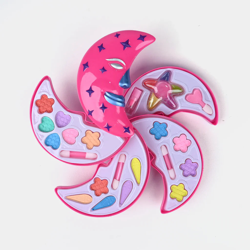 pink moon-shaped kids  cosmetics set