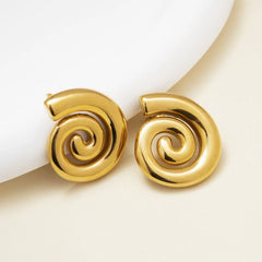 Stainless Steel Spiral Chunky Earrings - Each Pair