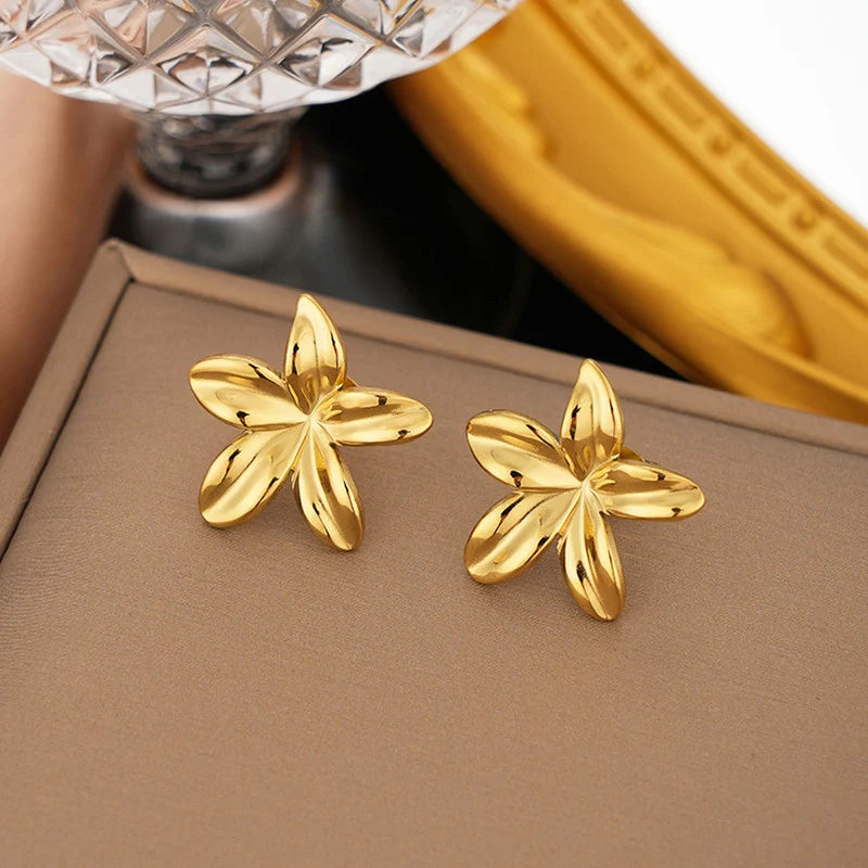 Stainless Steel Floral Stud Earimgs - Each Pair