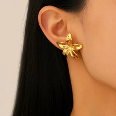 Stainless Steel Floral Stud Earimgs - Each Pair