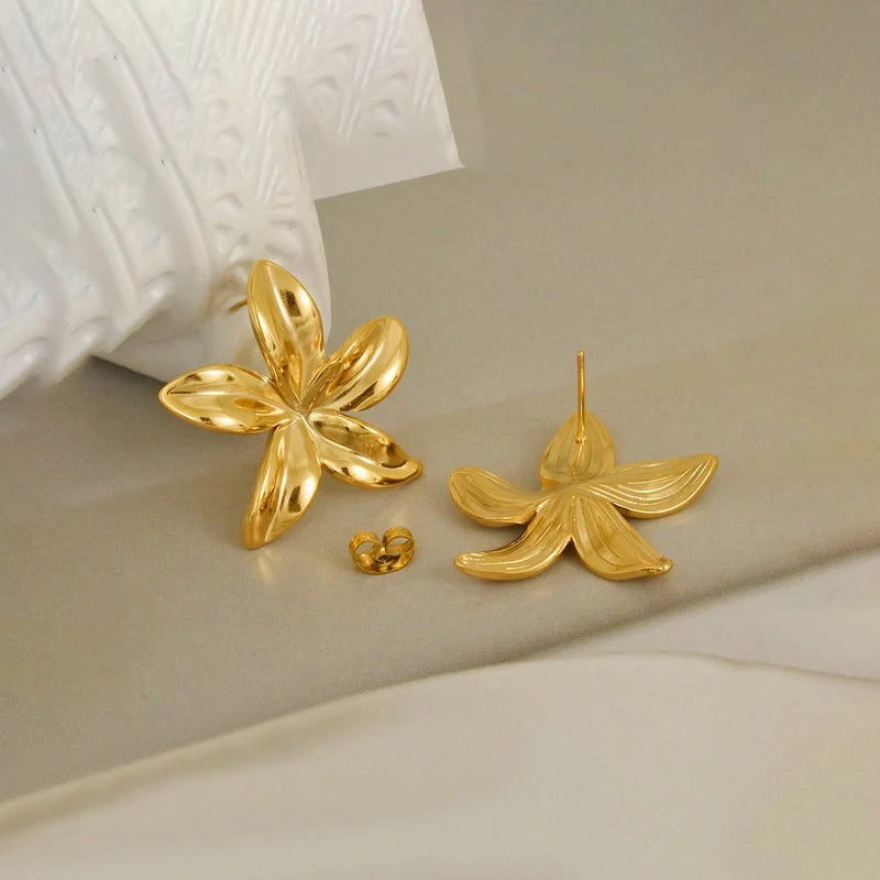 Stainless Steel Floral Stud Earimgs - Each Pair