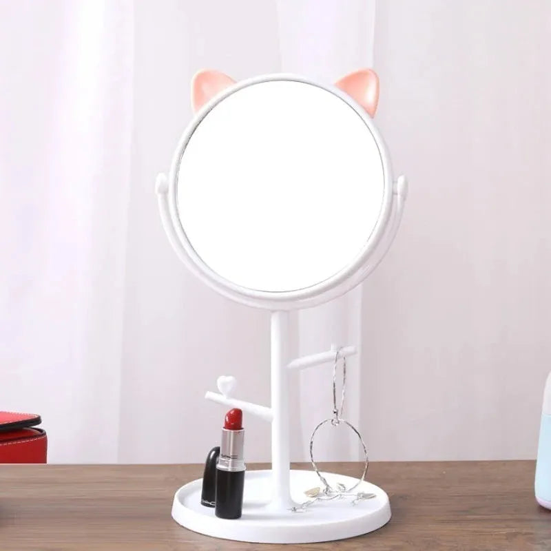 Cat Ear Makeup Mirror with Stand