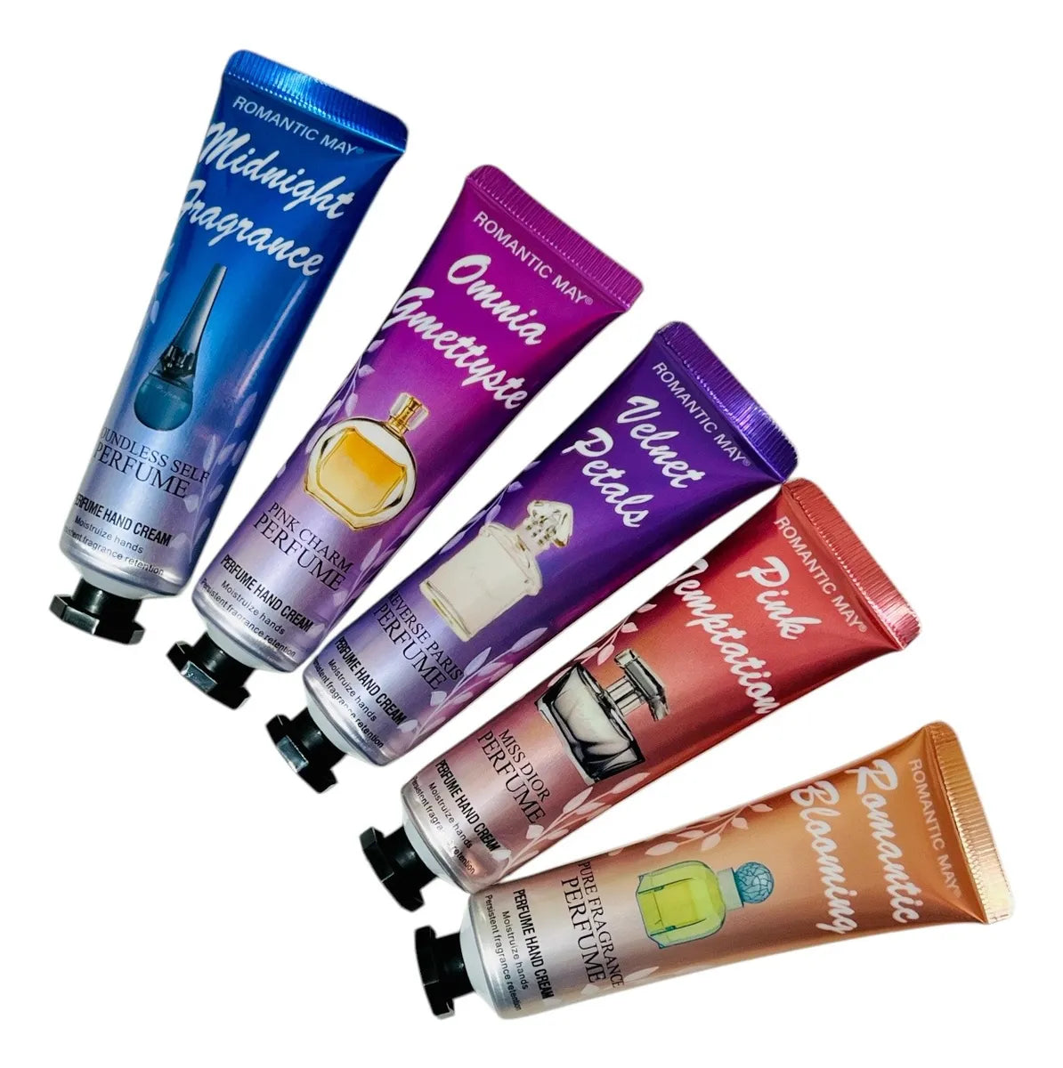 Romantic May 5 Pack Pocket Hand Cream Perfume Fragrance - Each 30g