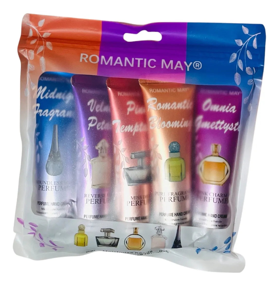 Romantic May 5 Pack Pocket Hand Cream Perfume Fragrance - Each 30g