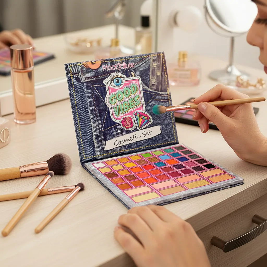Mocallure Good Vibes Eyeshadow Palette, 48 Colors 6 Blusher