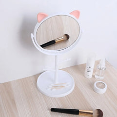 Cat Ear Makeup Mirror with Stand