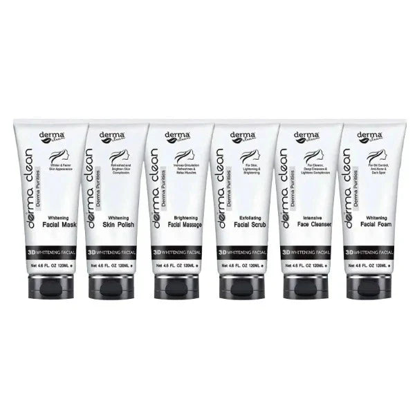 Derma Clean 3D Whitening Facial Kit 6 Pcs - 120ml Each