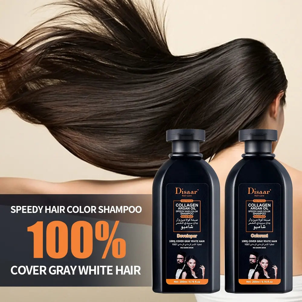 Disaar Collagen Argan Oil Hair Color Shampoo - (8 minutes, 200 ml + 200 ml)