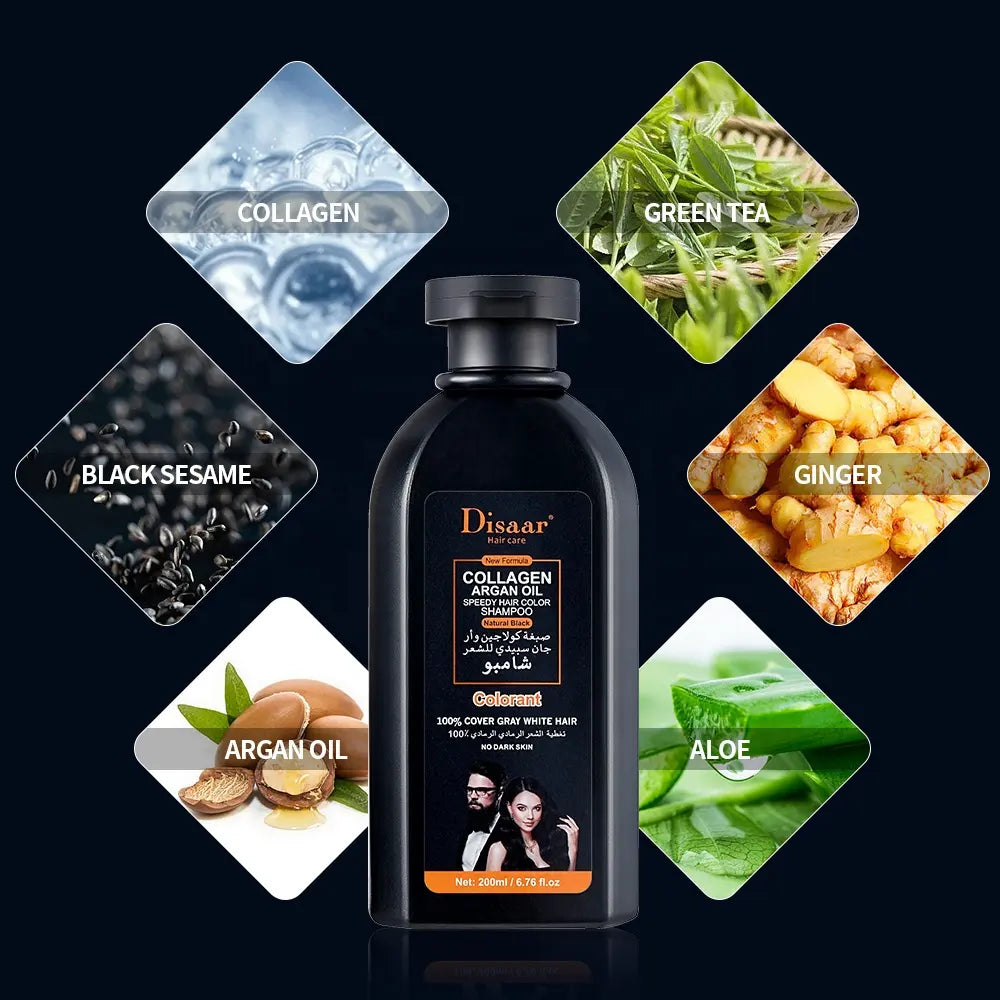 Disaar Collagen Argan Oil Hair Color Shampoo - (8 minutes, 200 ml + 200 ml)