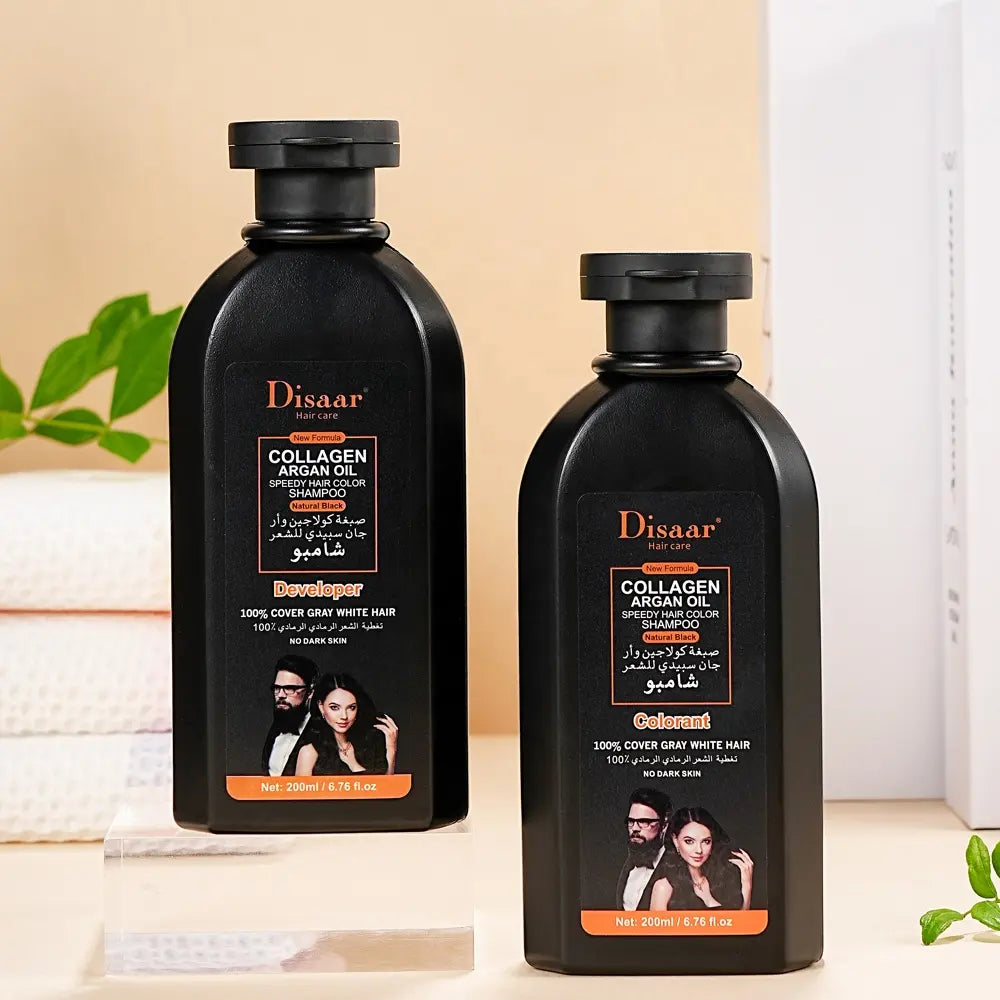 Disaar Collagen Argan Oil Hair Color Shampoo - (8 minutes, 200 ml + 200 ml)