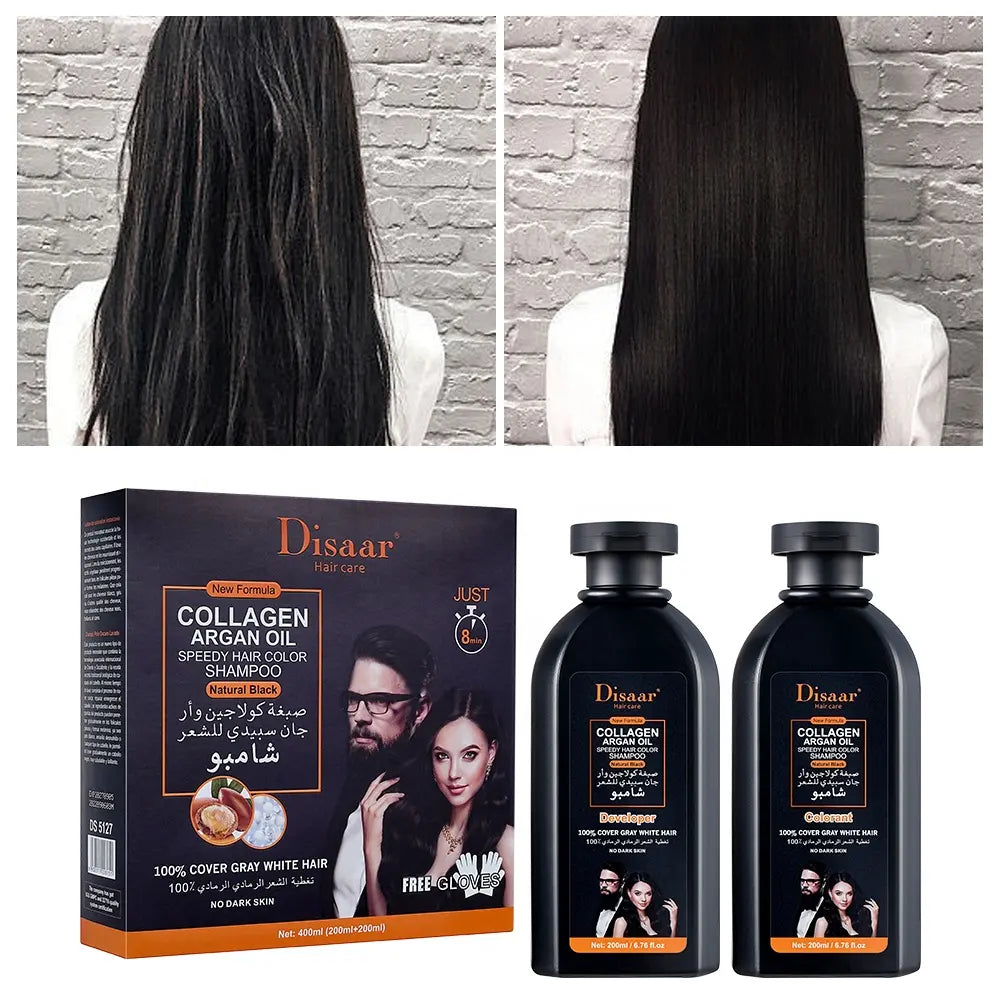 Disaar Collagen Argan Oil Hair Color Shampoo - (8 minutes, 200 ml + 200 ml)