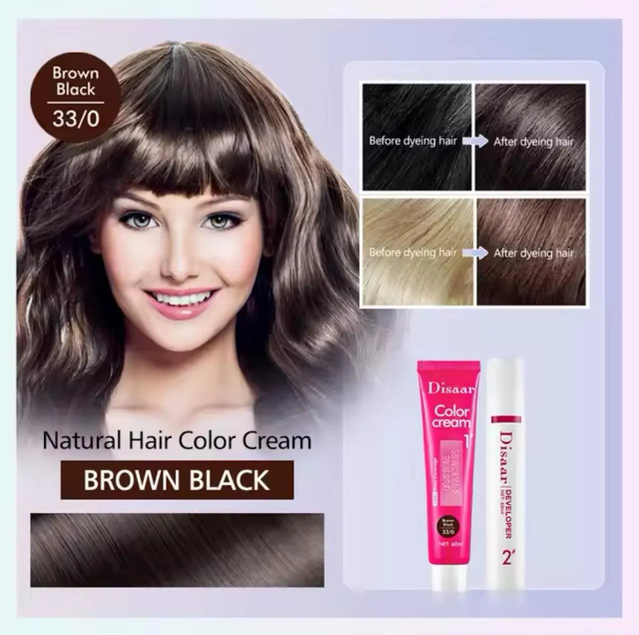 Disaar Hair Color 33/0 – Brown Black - 60ml