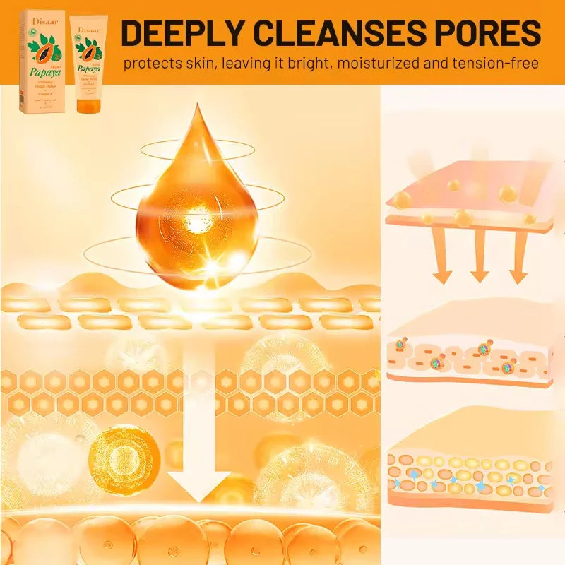 Disaar Papaya Extract Whitening Vitamin E Facial Wash 100g